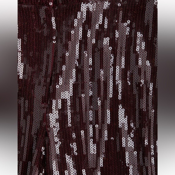 New H&M Sequined Burgundy Pants - Picture 6 of 6